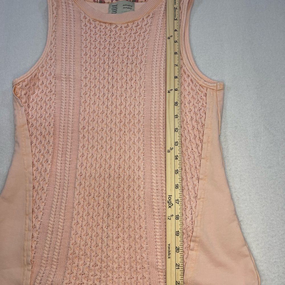 Anthropologie Saturday Sunday Peach Knit Tank Top Boho Sleeveless Size S - Picture 6 of 6